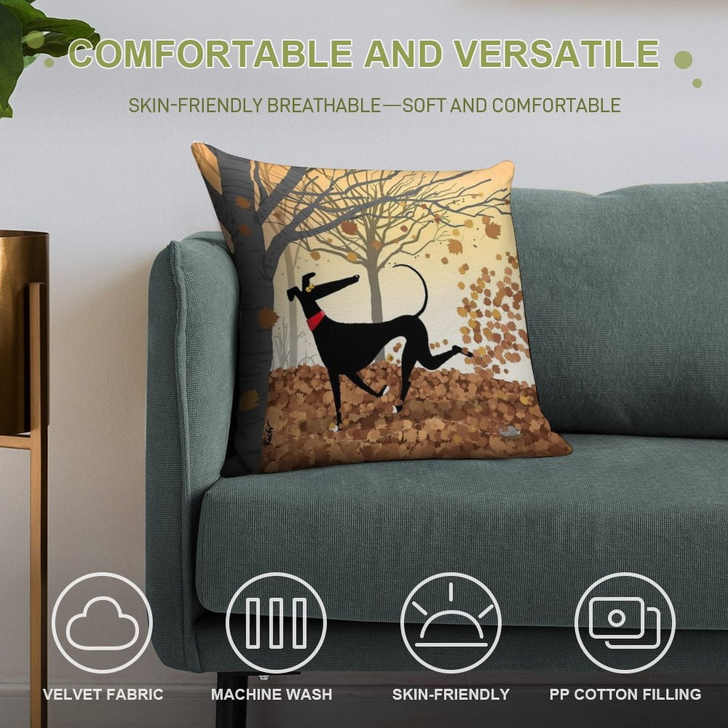 Autumn Hound Soft Anti-Pilling Throw Pillow