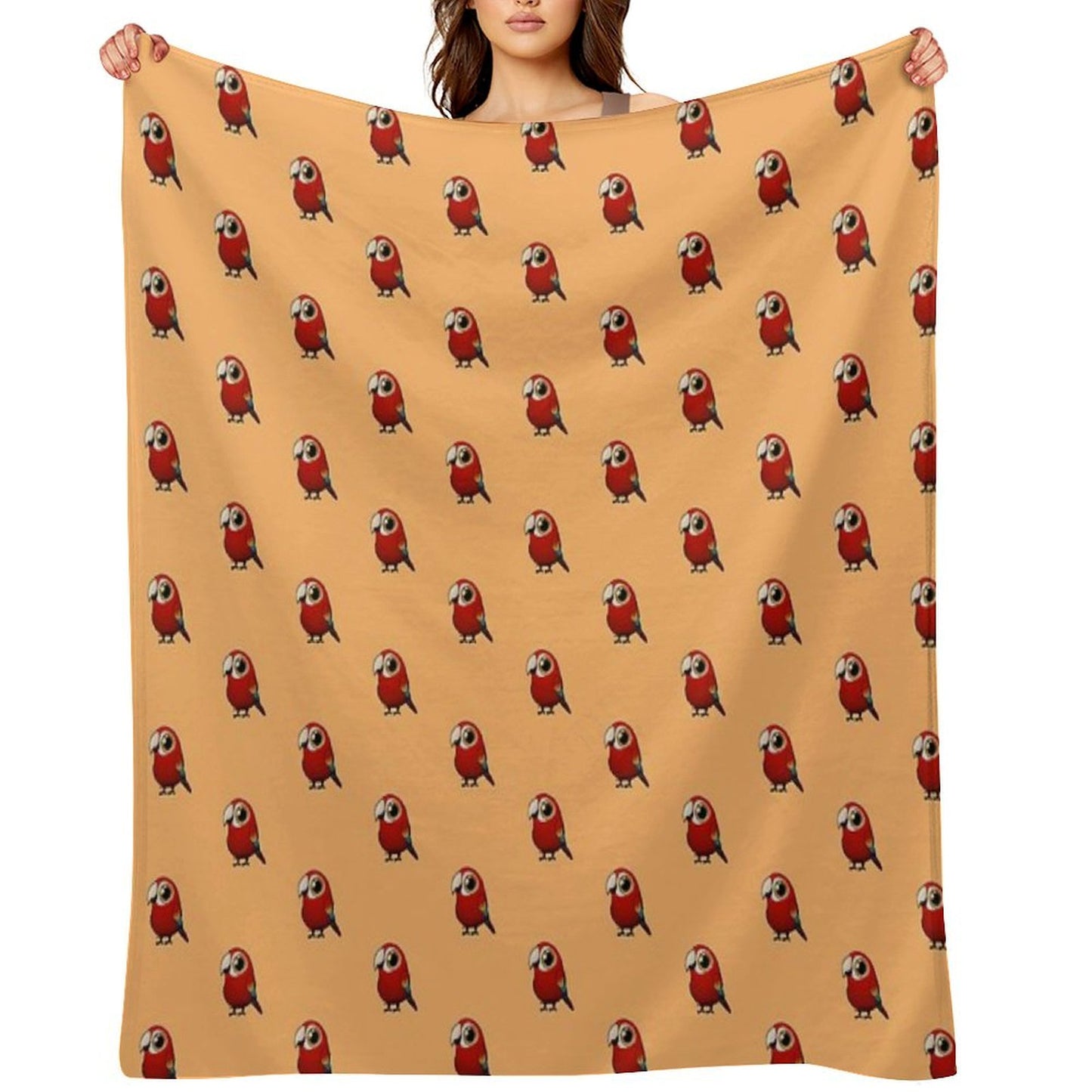 Cute Fat Macaw Throw Blanket