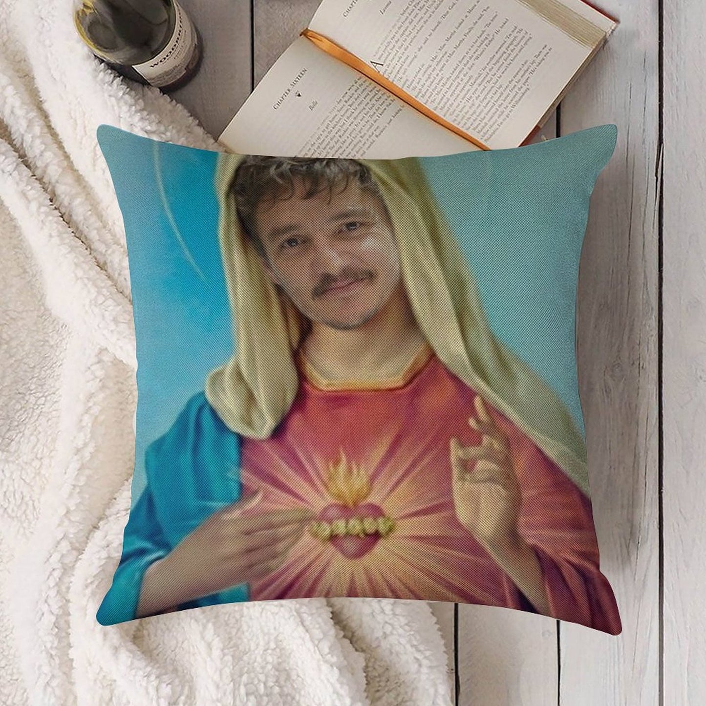 I Believe in Pedro Pascal Linen Throw Pillow Cover