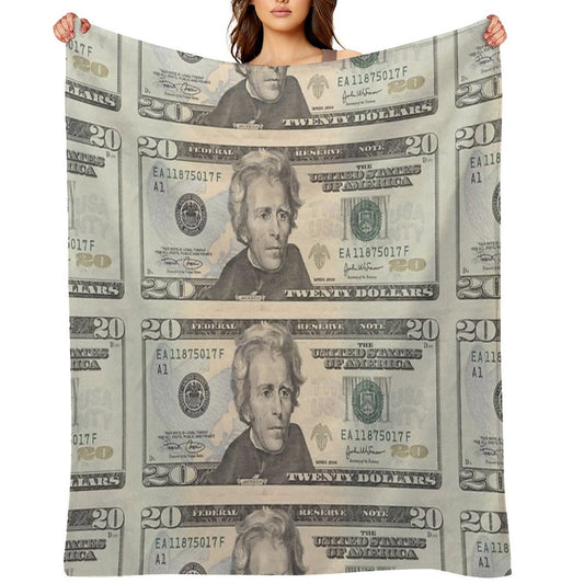 United States Twenty-dollar Bill - Andrew Jackson Throw Blanket