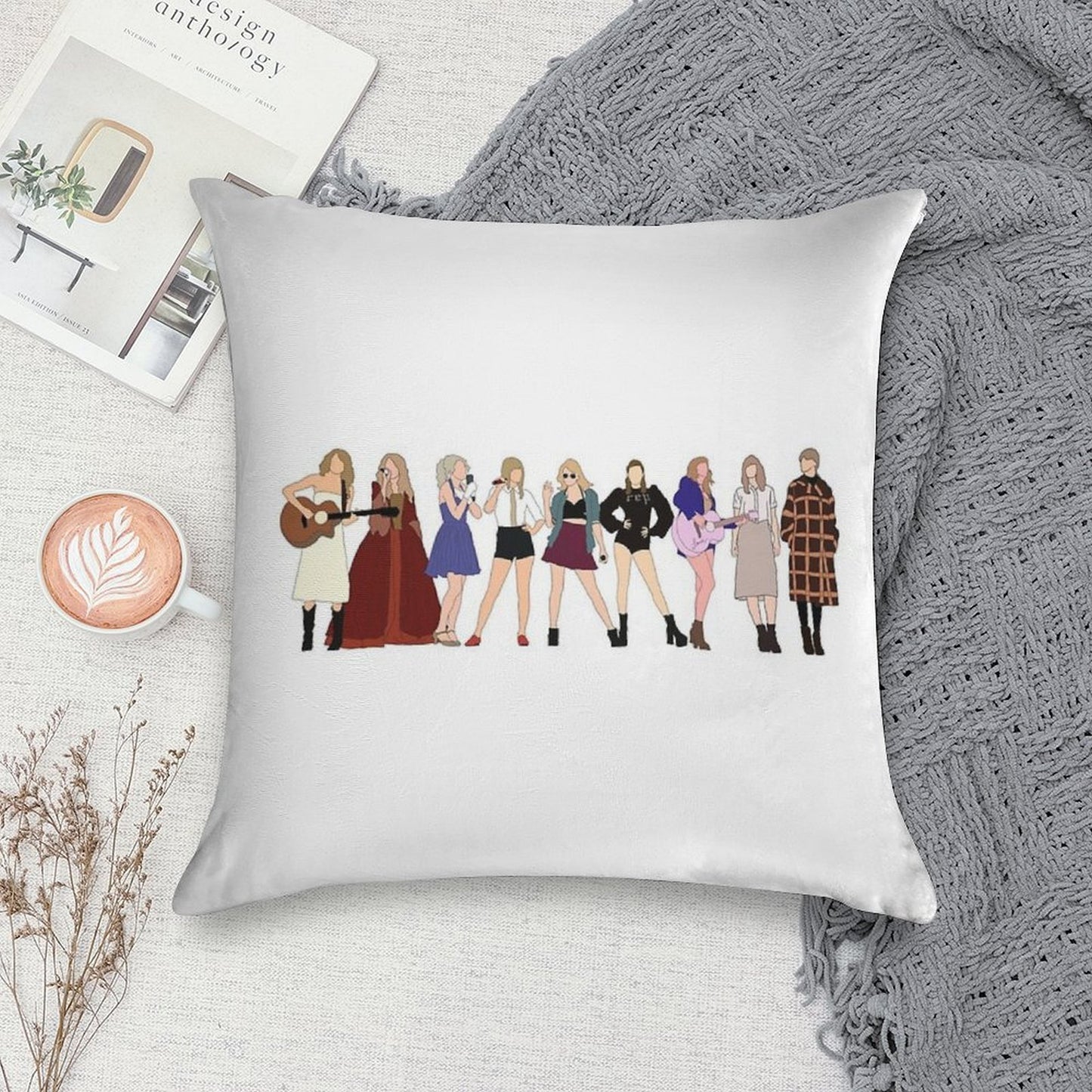 TAYLOR SWIFT 9 ERAS Soft Anti-Pilling Throw Pillow
