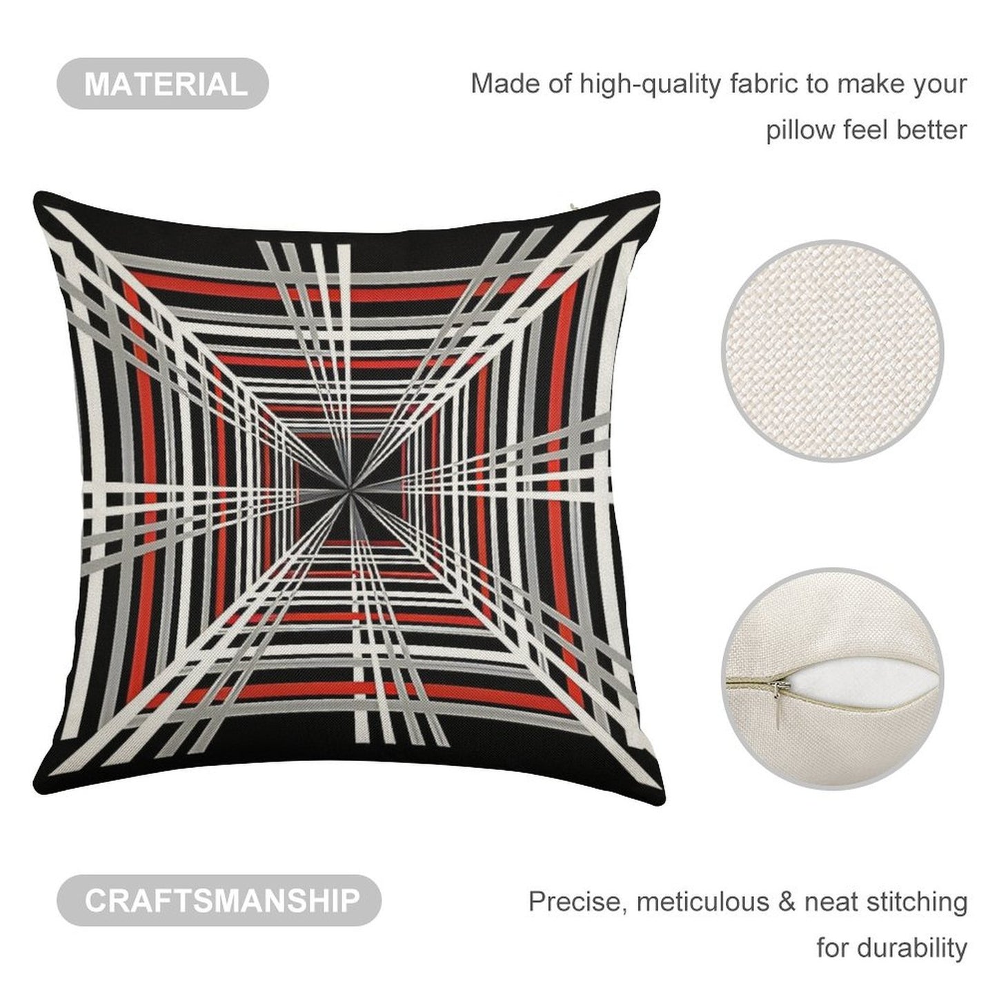 Tesla Plaid Badge Design 8K UHD Linen Throw Pillow Cover