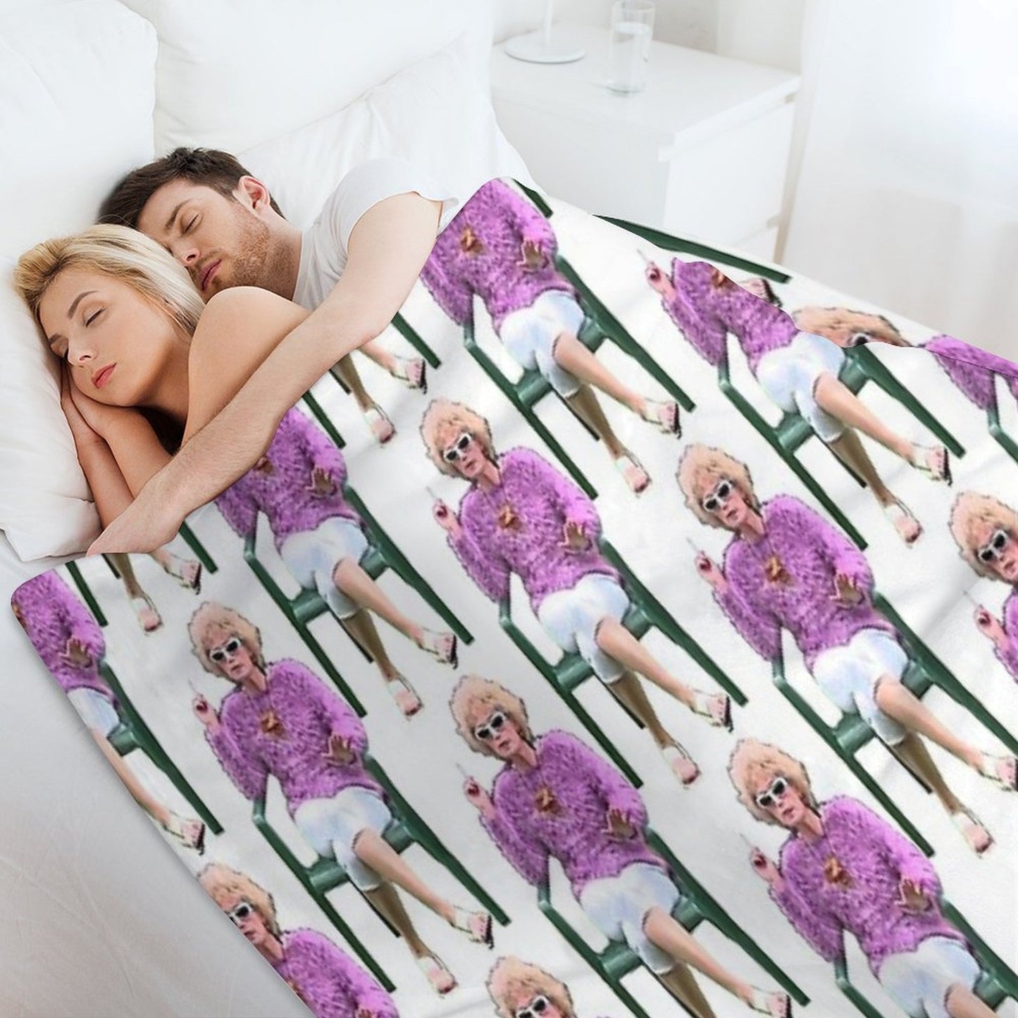 Kath And Kim Kath Having A Smoke Throw Blanket