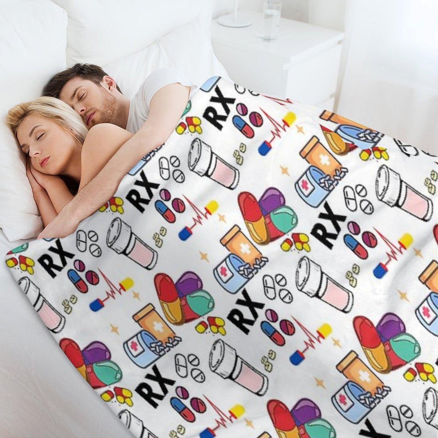 Pharmacy Pattern Pills RX Throw Blanket