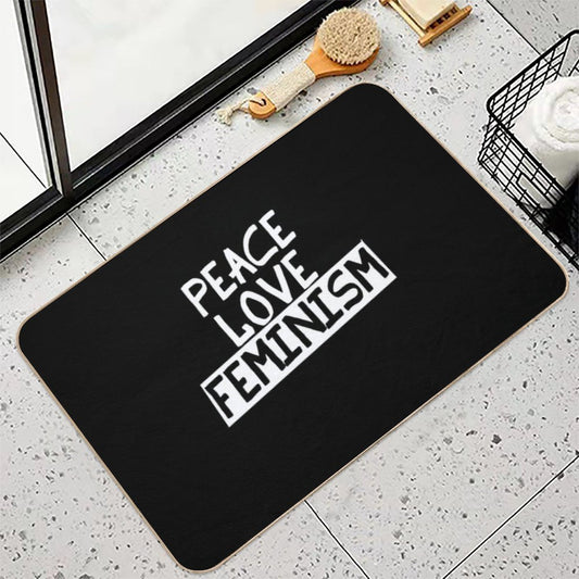 Peace Love Feminism Bath Mat