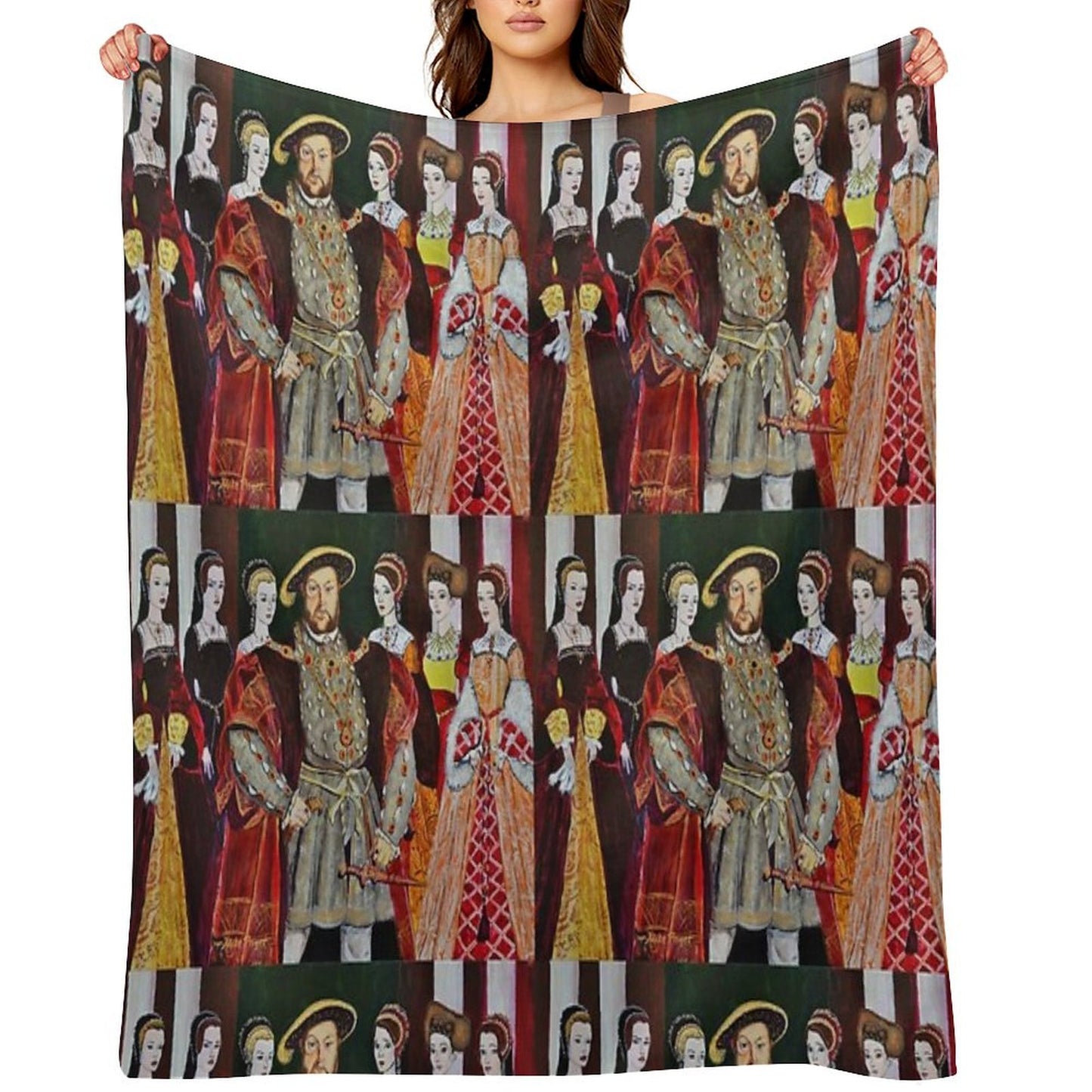 King Henry 8th And His Six Wives Throw Blanket