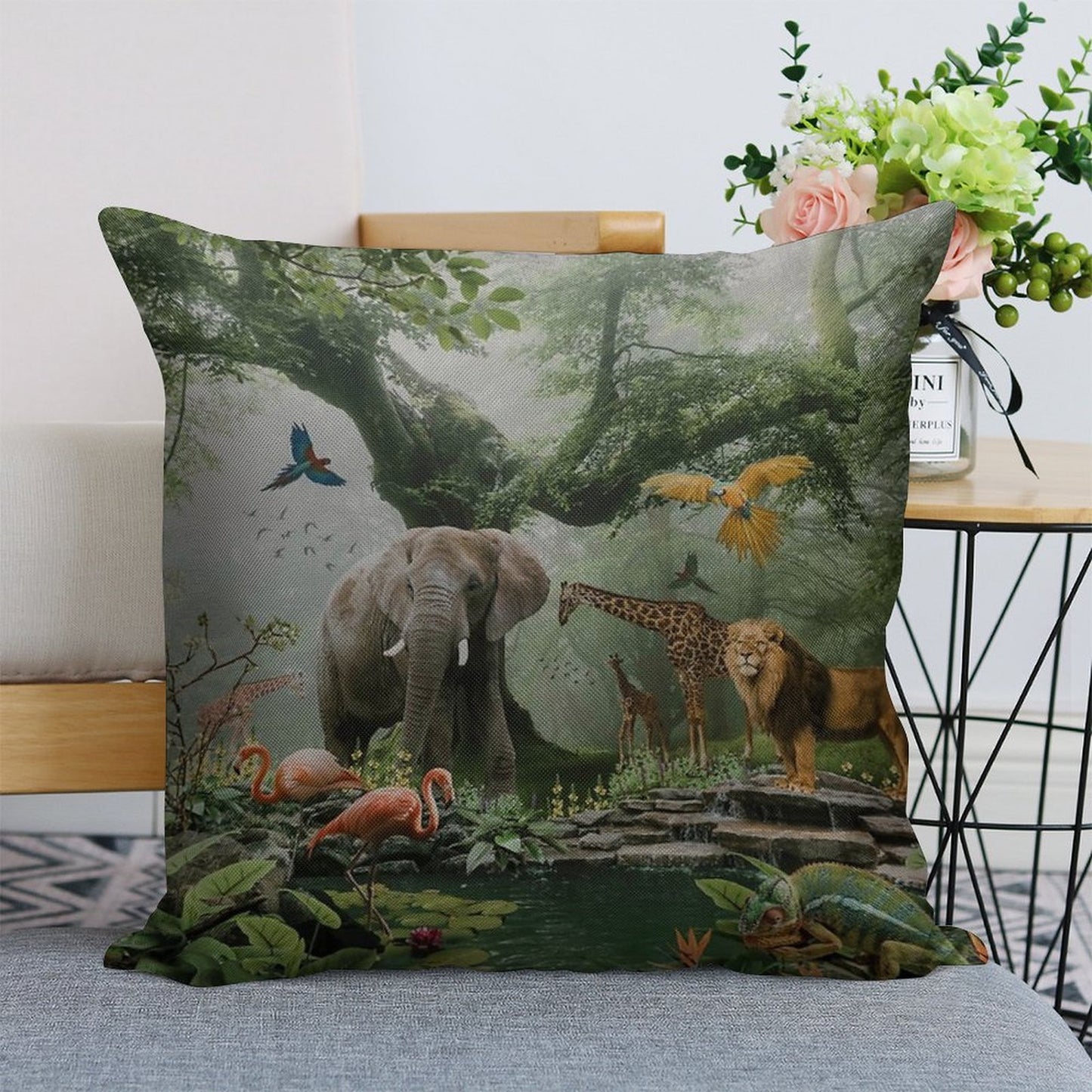 PROJECT PARADISE Linen Throw Pillow Cover