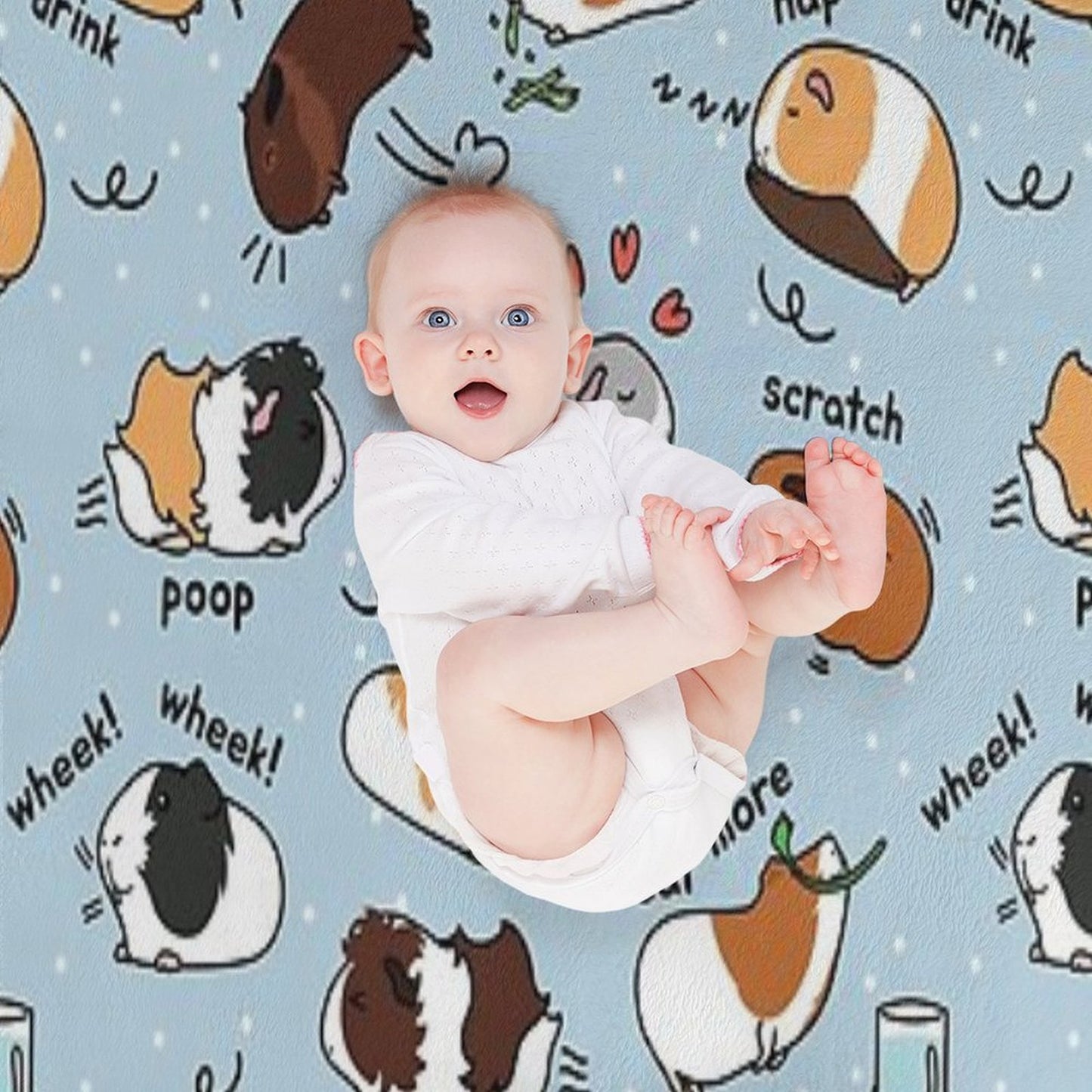 Guinea Pig Daily To-Do List - Blue Background Throw Blanket
