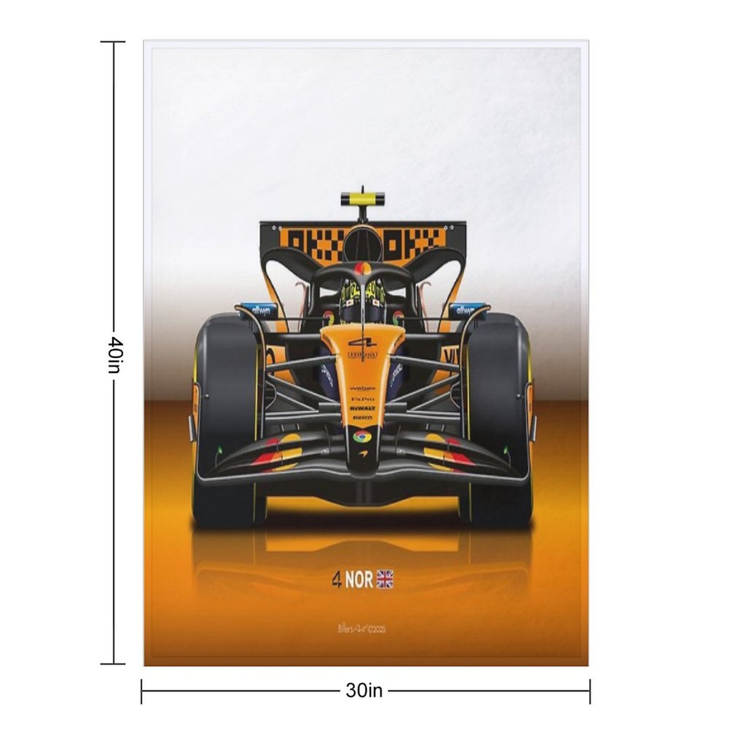 Many Lando Norris Items 2025 Formula 1 McLaren Racing Car Throw Blanket