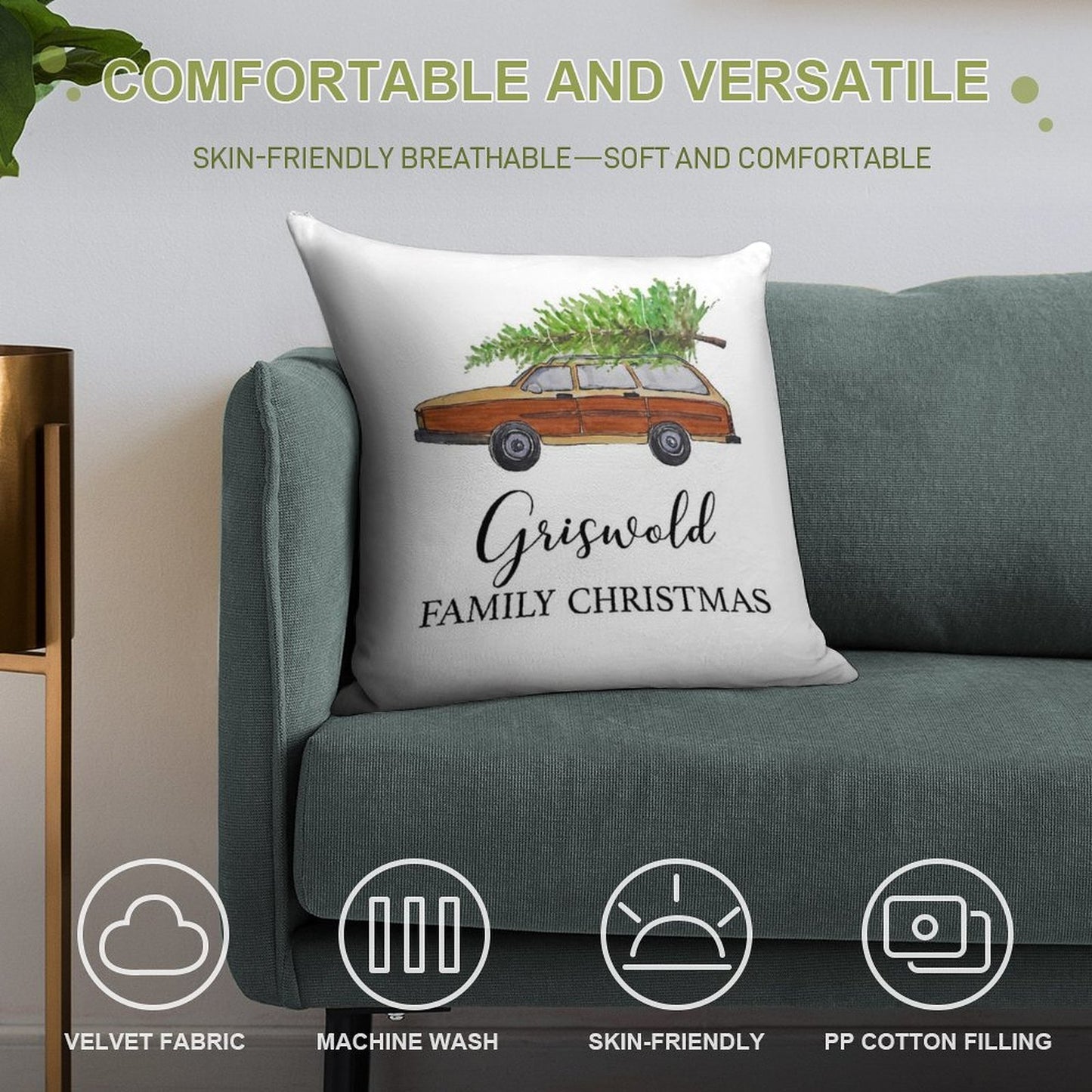 Christmas Vacation Griswold Family Christmas Soft High-Density Material Throw Pillow
