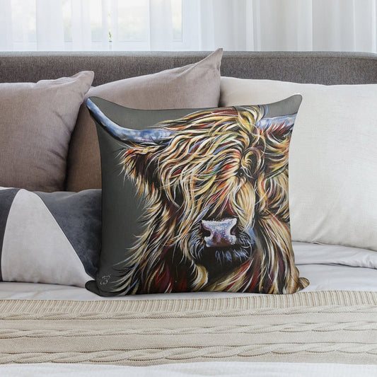 Beau The Colourful Highland Cow Soft Ultra-Soft Texture Throw Pillow