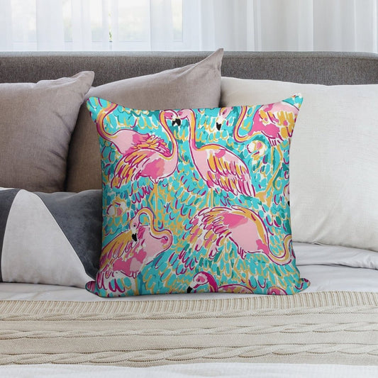 Sweet Flamingo Soft Washable Throw Pillow