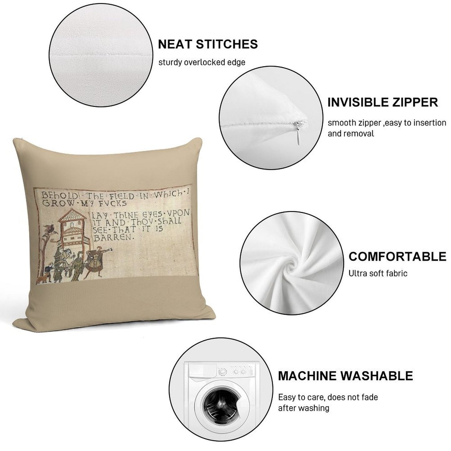 Behold The Field! Soft Bedroom Essential Throw Pillow