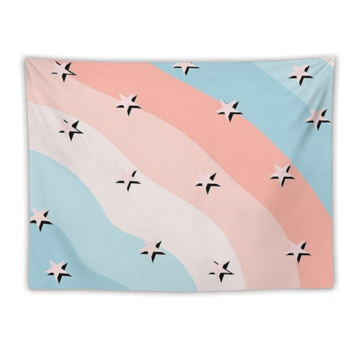 Cotton Candy Stars Striped Pattern Tapestry