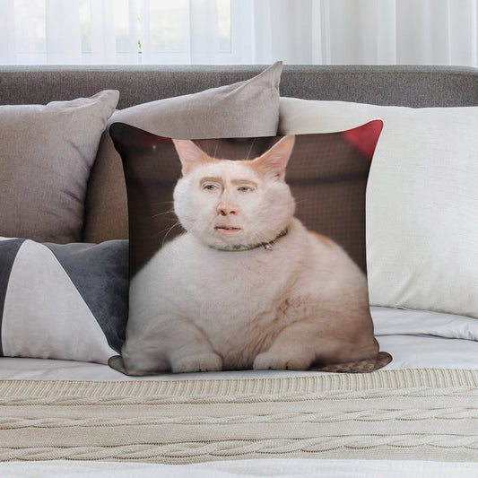 Nicolas Cage Cat Soft Durable Construction Throw Pillow
