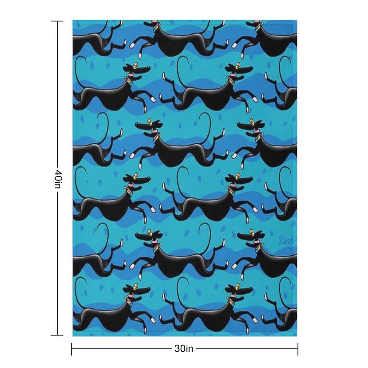 Blue Zoomies Pattern Throw Blanket