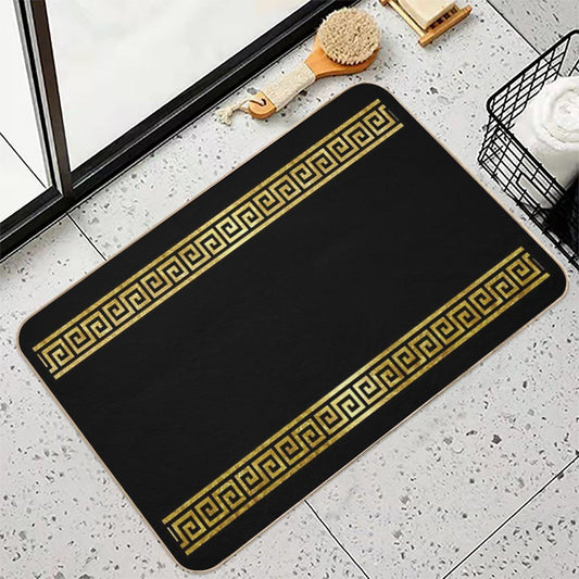 Greek Geometric Pattern Easy Maintenance Bath Mat