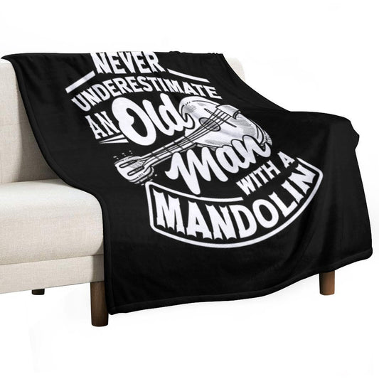 Mandolin Mandolinist Old Mandolin Player Throw Blanket