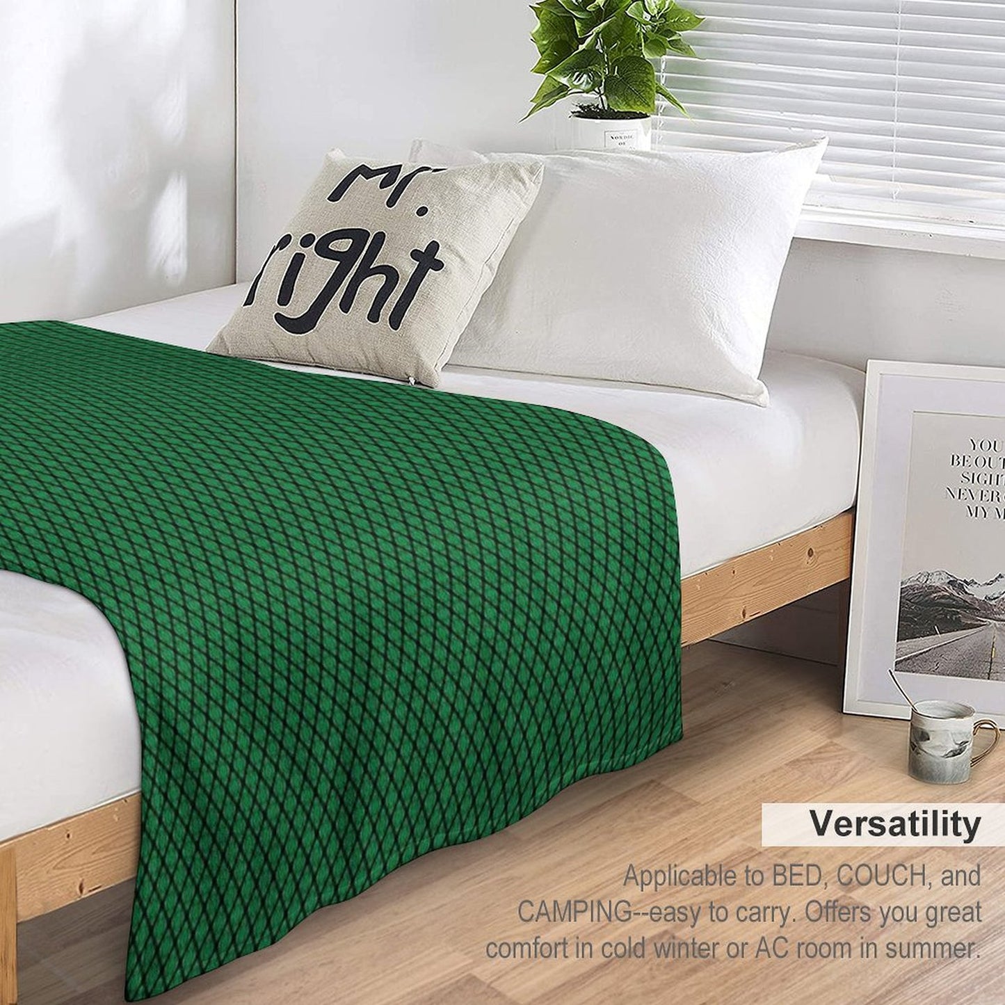 Green And Black Medallions Throw Blanket