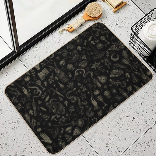 Just Witch Things (black And Beige) Bath Mat