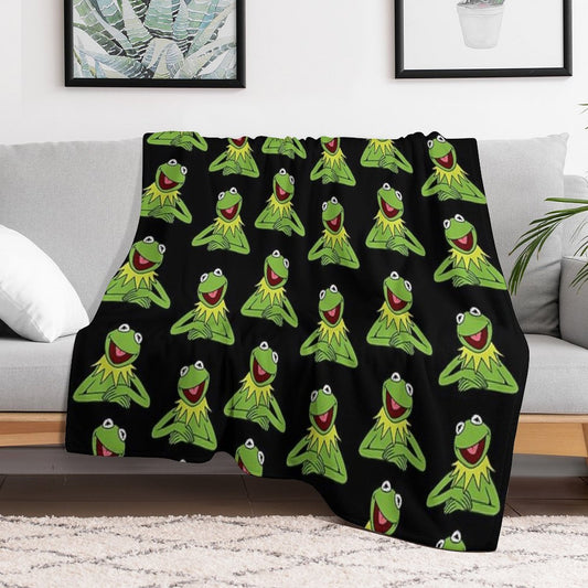 Kermit The Frog Pattern Throw Blanket