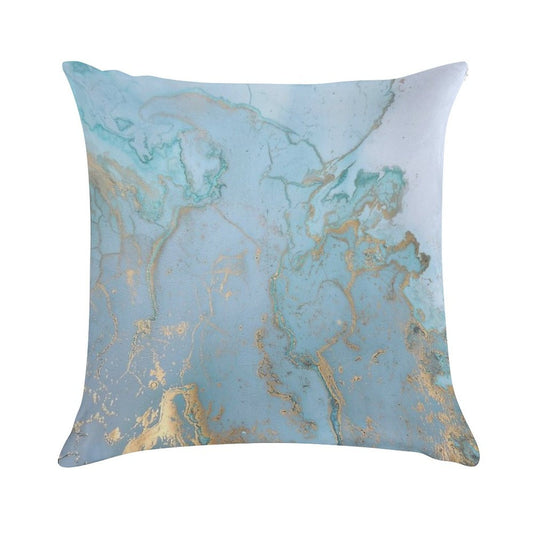 Blue And Gold Soft Skin-Friendly Throw Pillow