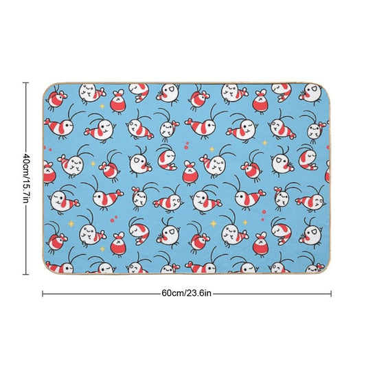 Shy Shrimp Pattern Slip-Resistant Bath Mat