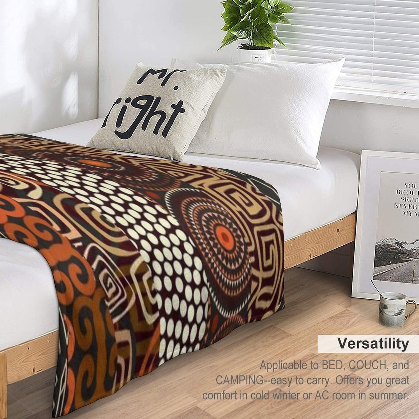 African Ethnic Pattern Throw Blanket