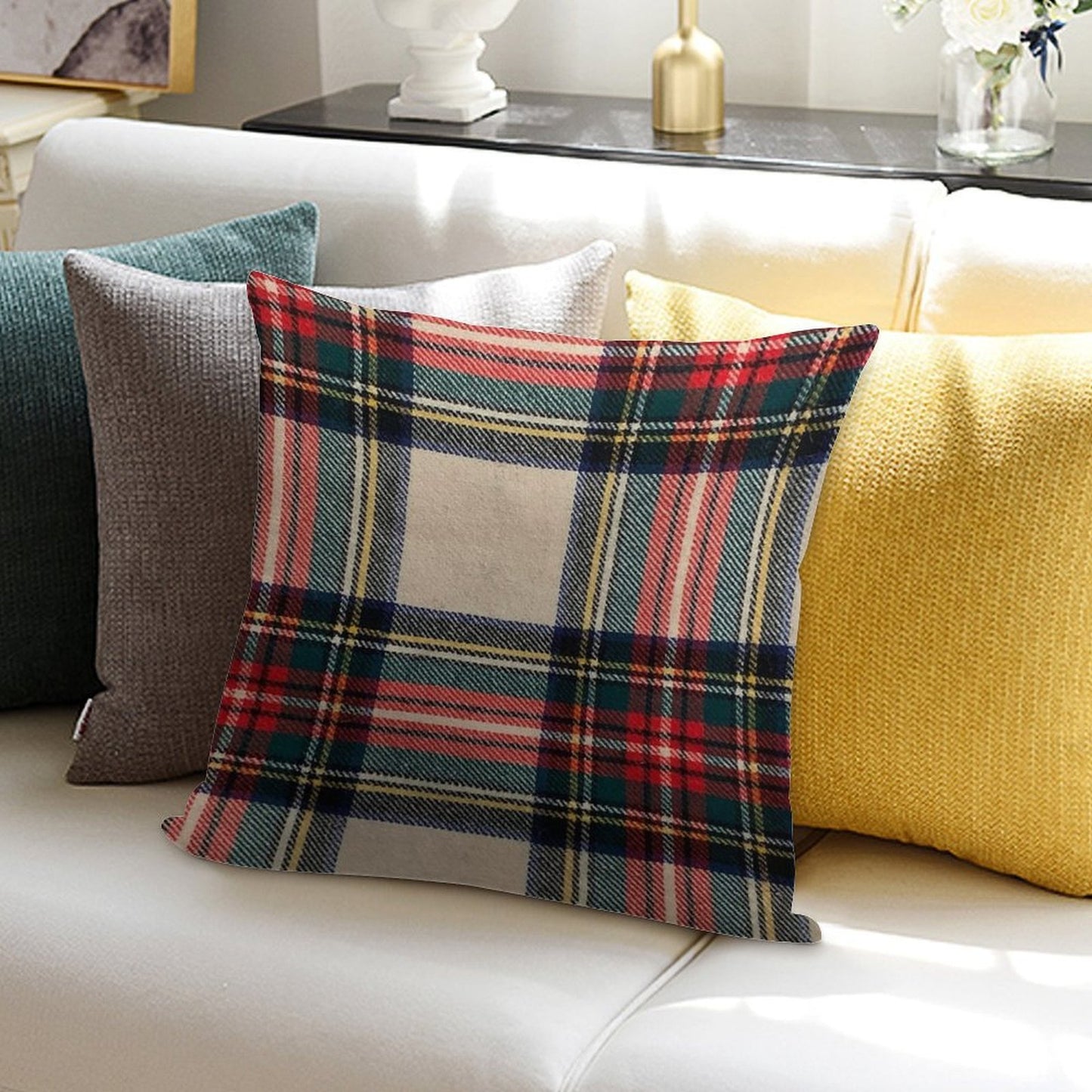 Stewart Dress Tartan - Pattern Soft Ultra-Soft Texture Throw Pillow