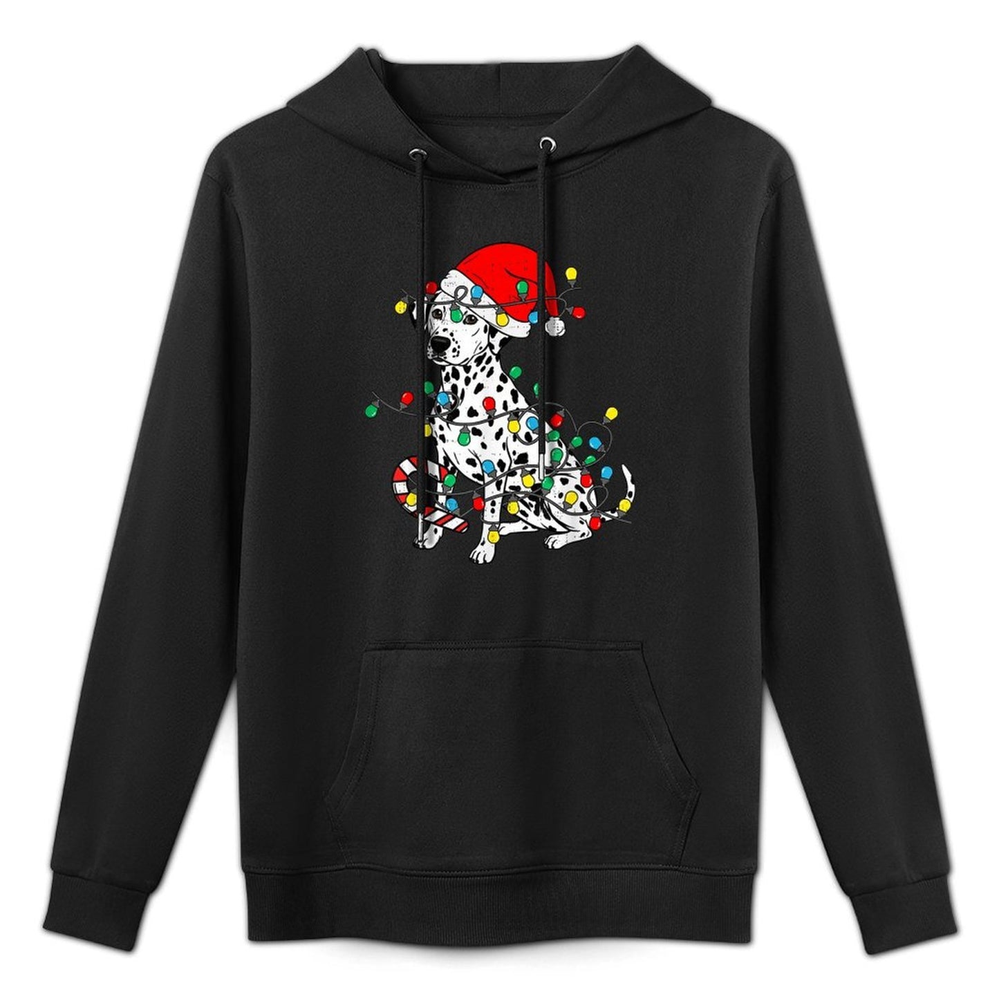Dalmatian Dog Christmas Lights Santa Xmas Pet Dog Lover Relaxed Fit Hoodie