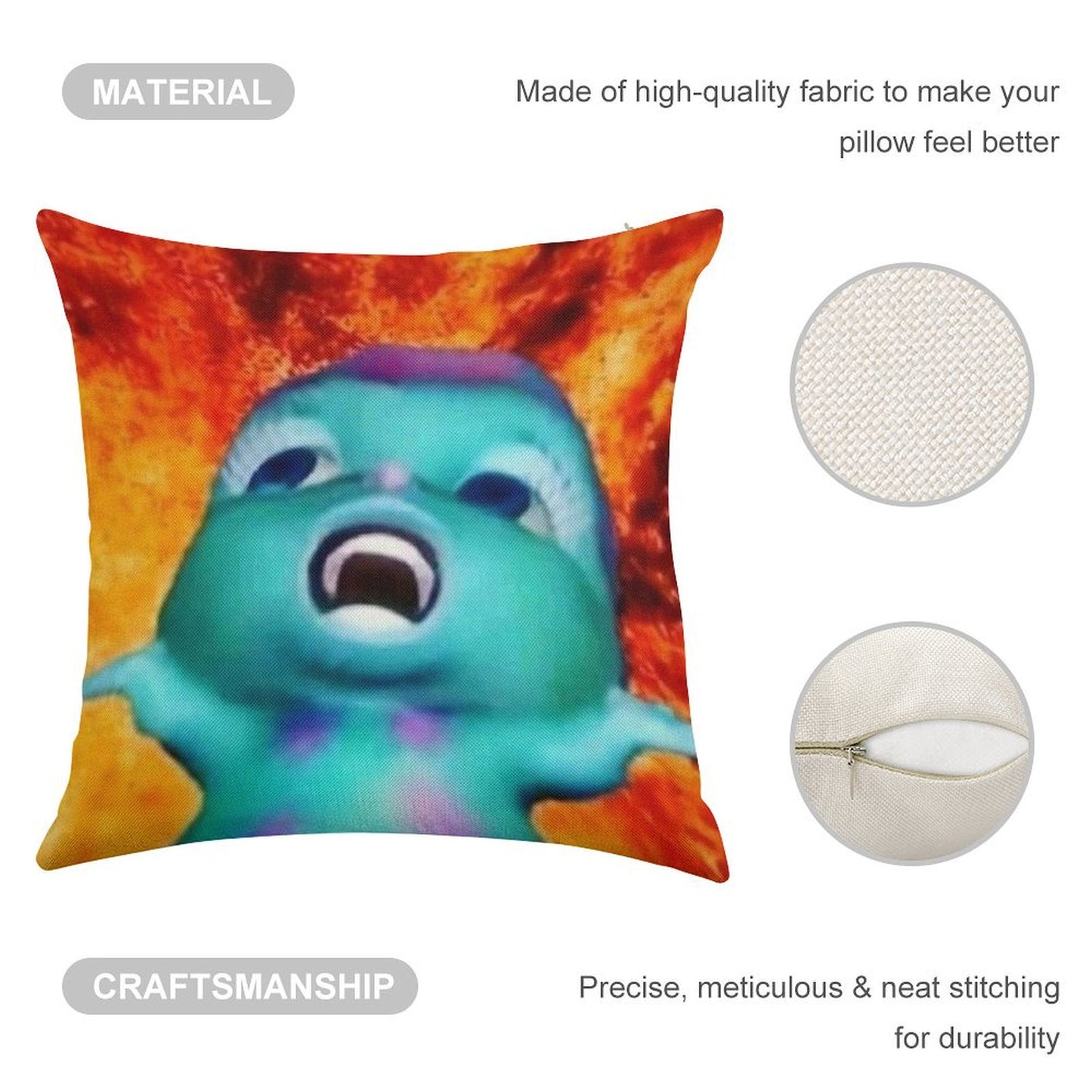 Bibble Meme Linen Throw Pillow Cover
