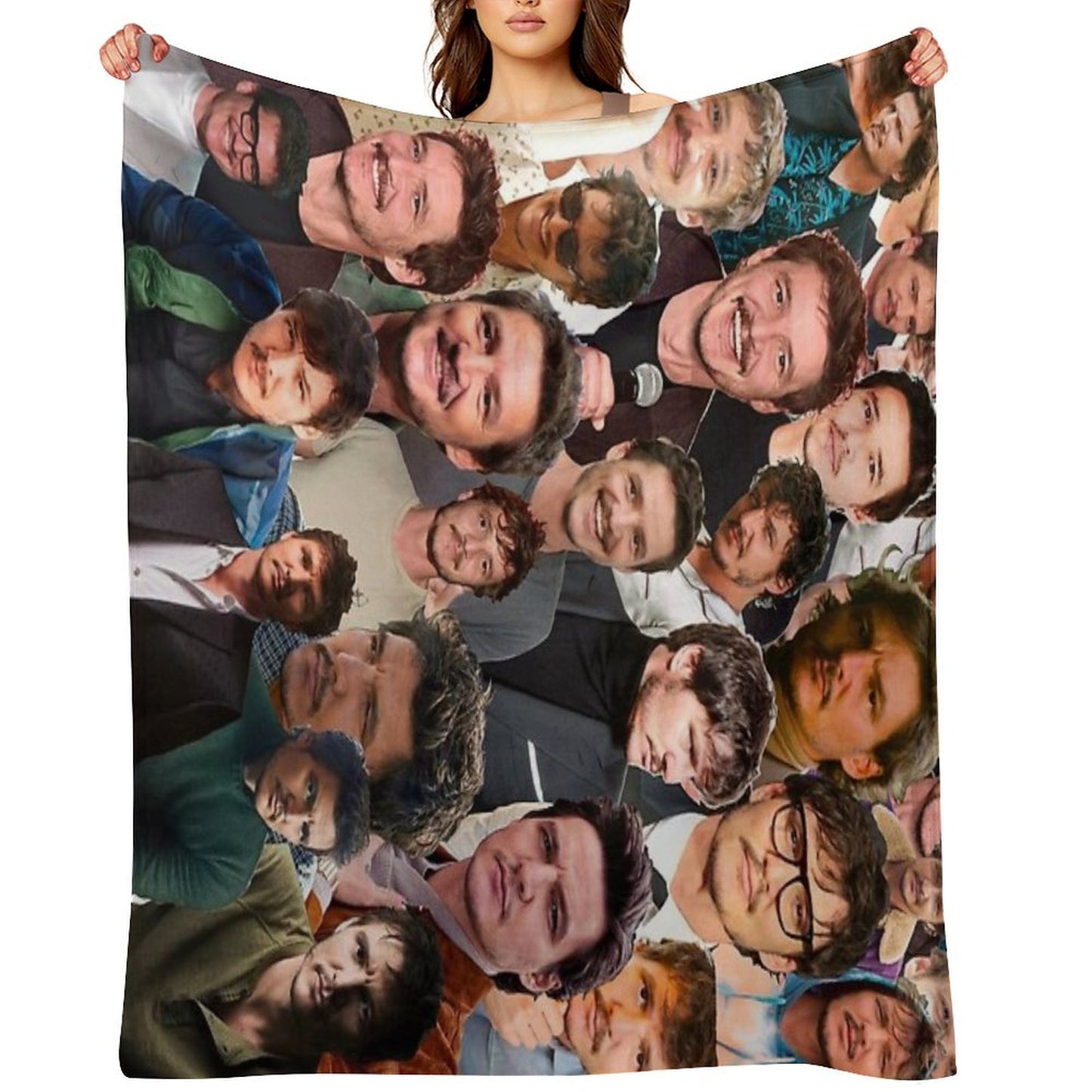 Pedro Pascal Photo Collage Throw Blanket