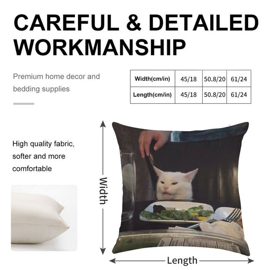 It Cat Linen Throw Pillow Cover