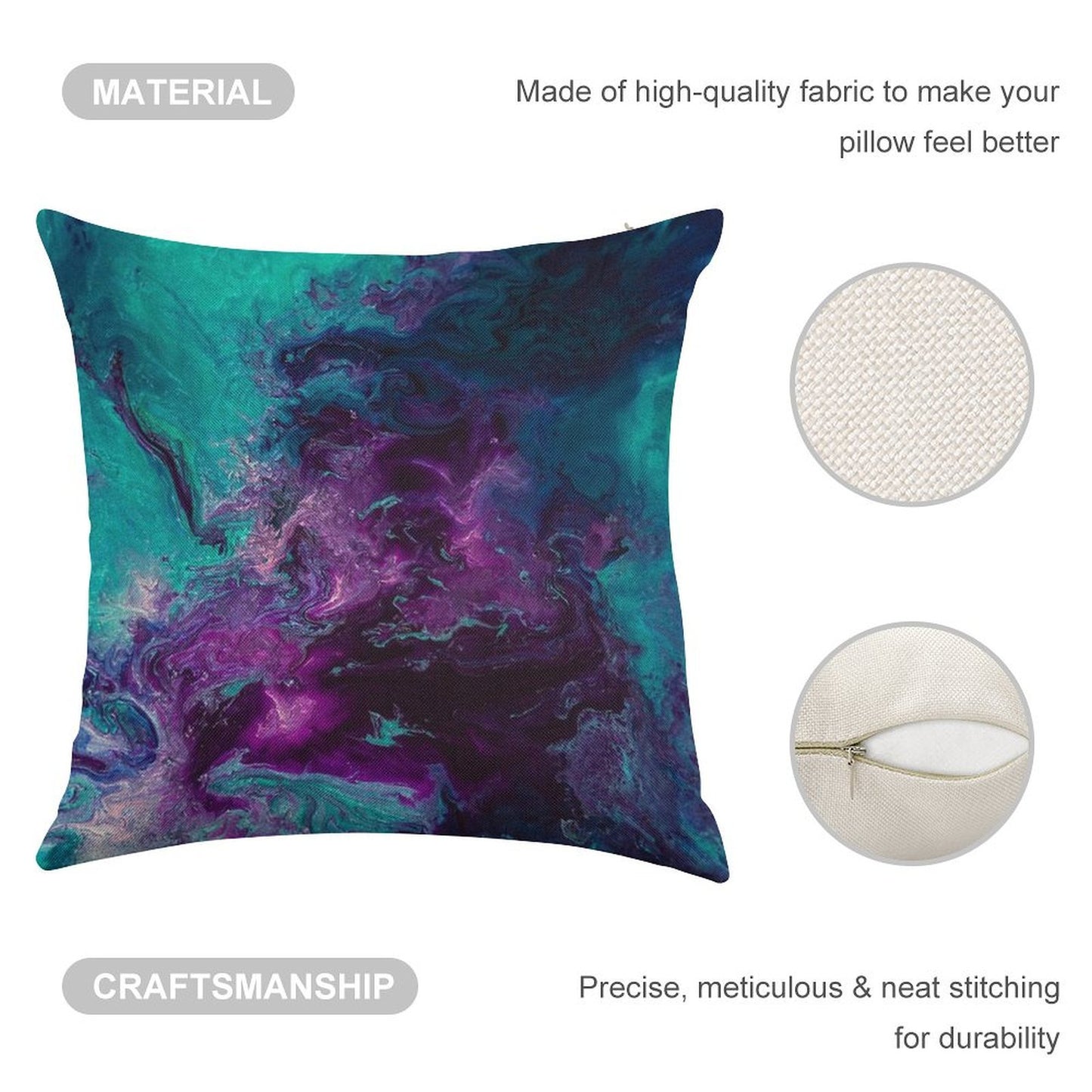 Nebulous Linen Throw Pillow Cover
