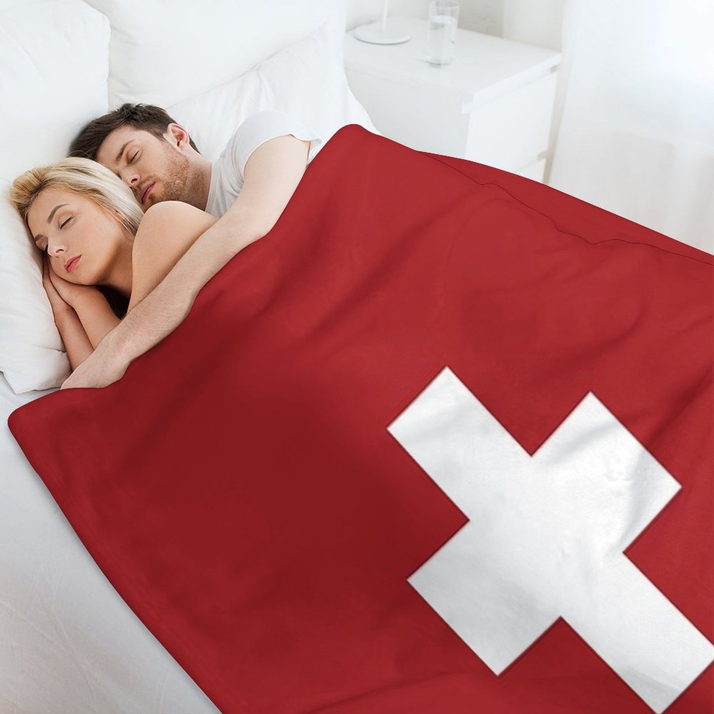 Swiss Cross Red Throw Blanket