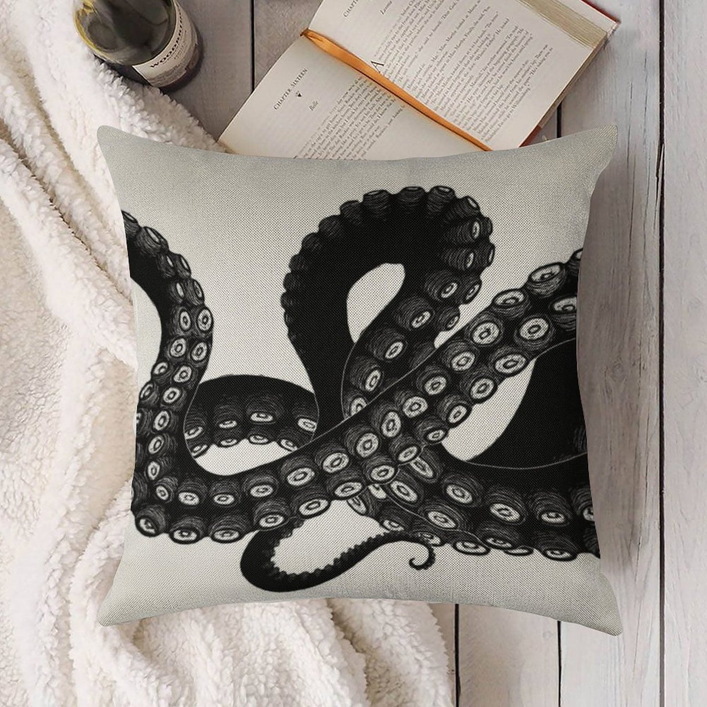 Get Kraken Linen Throw Pillow Cover