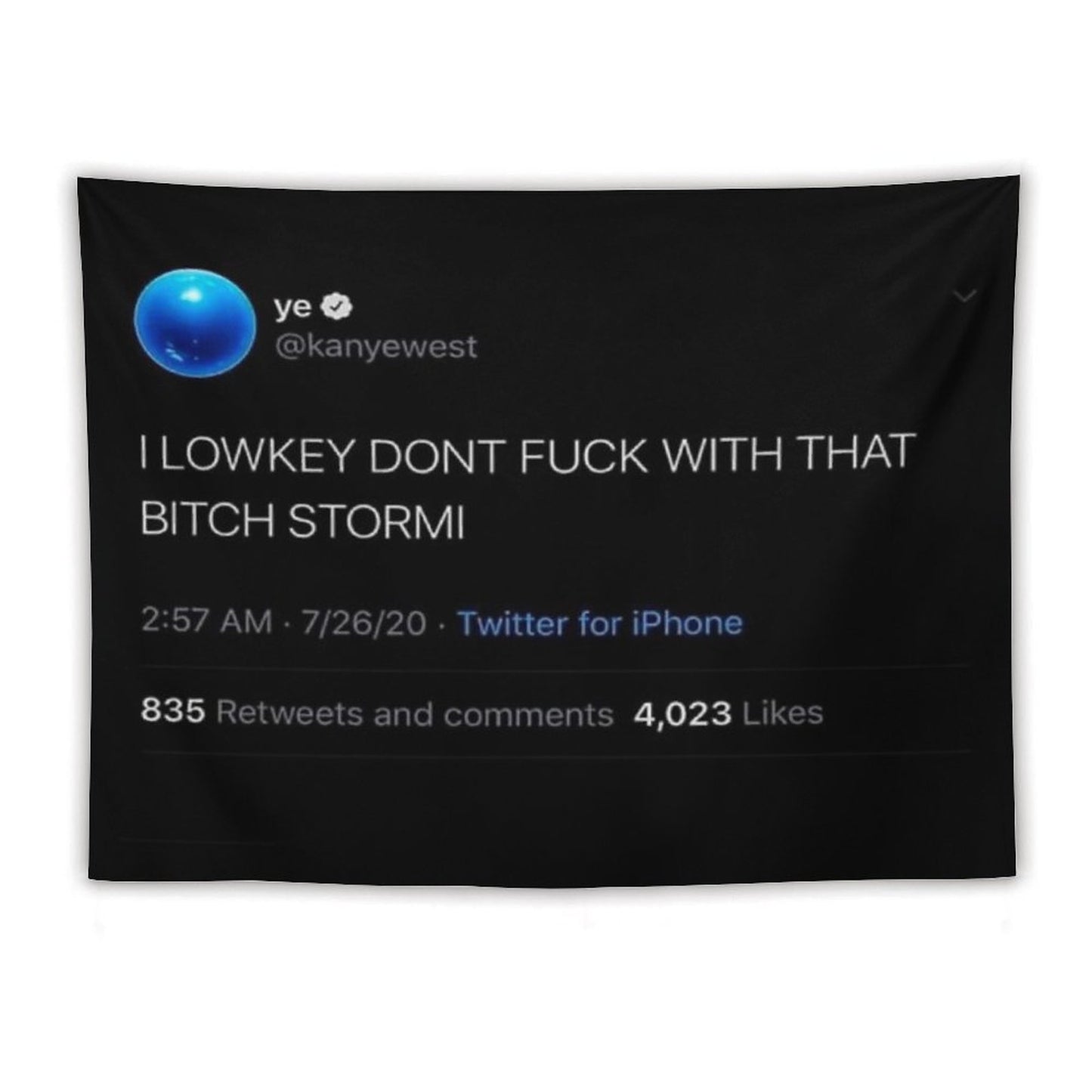 I Low Key Don’t F with That B Stormi Tweet Tapestry