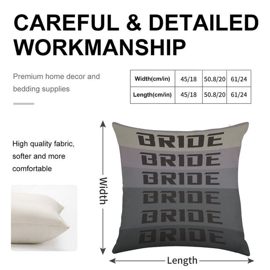 BRIDE JDM MATERIAL Linen Throw Pillow Cover