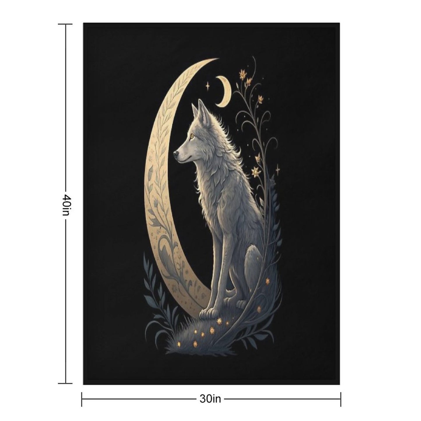 Moonlight Wolf Throw Blanket