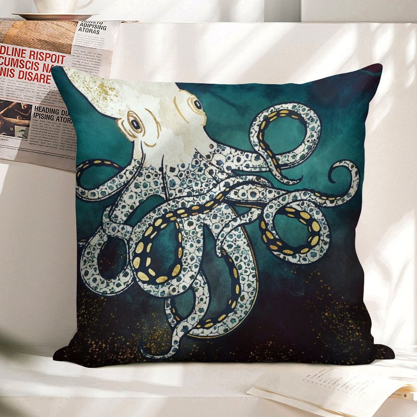 Underwater Dream VII Linen Throw Pillow Cover