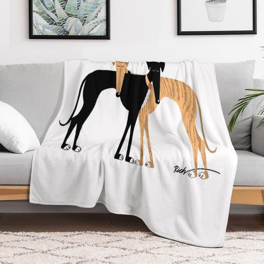 Head Rest Brindle Hound Throw Blanket