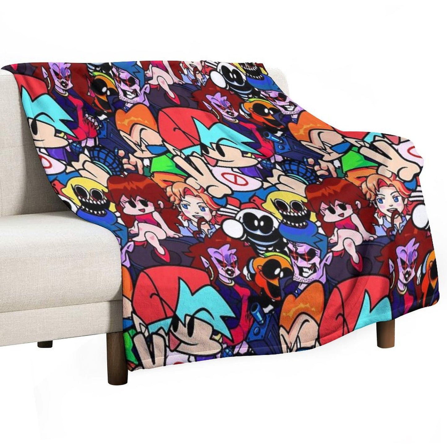 Friday Night Funkin Collage Throw Blanket