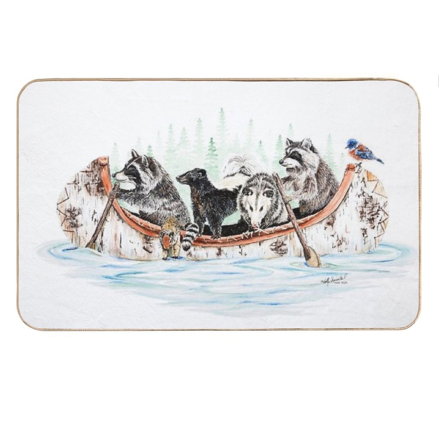 Critter Canoe - Forest Animals Bath Mat