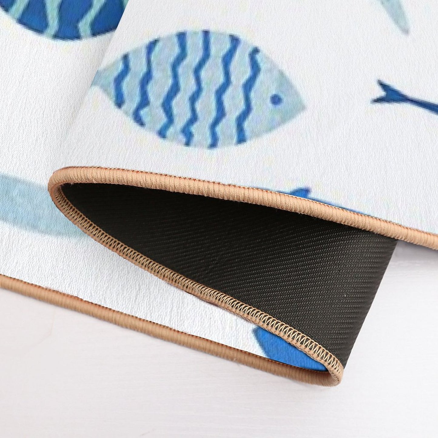 Mid Century Modern Blue Fish Fishing MCM Mid Mod Bath Mat