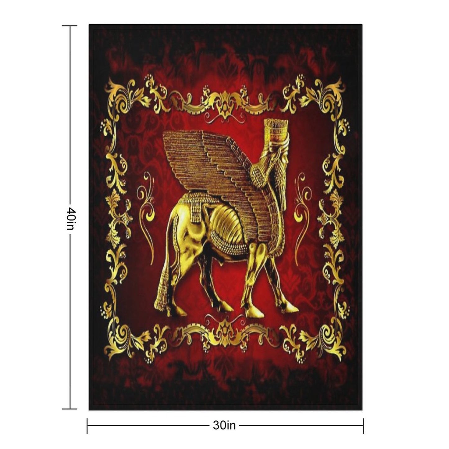 Assyrian LAMASSU ( WInged Bull) Throw Blanket