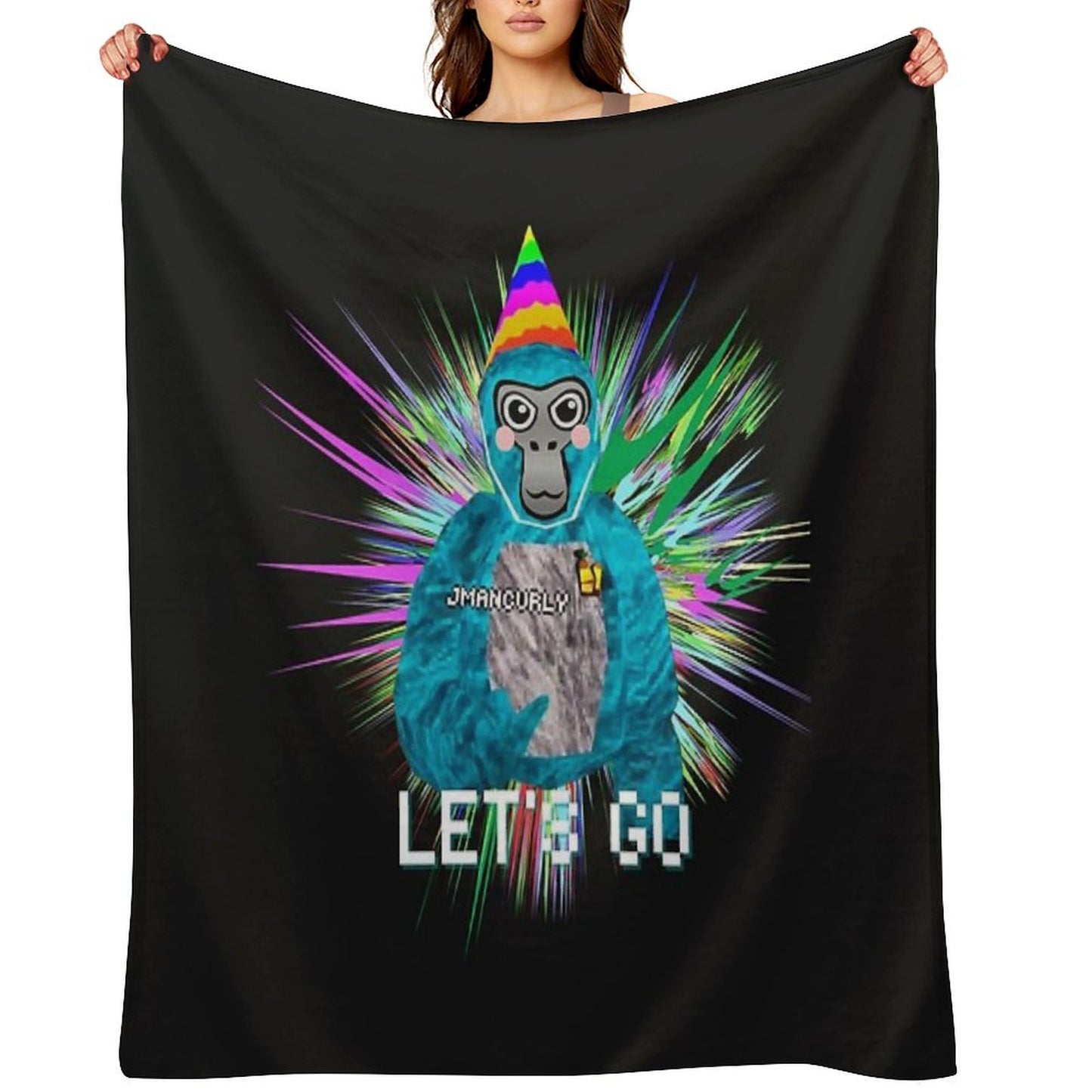 JMANCURLY Gorilla Tag VR Gamer Video Game Design Throw Blanket