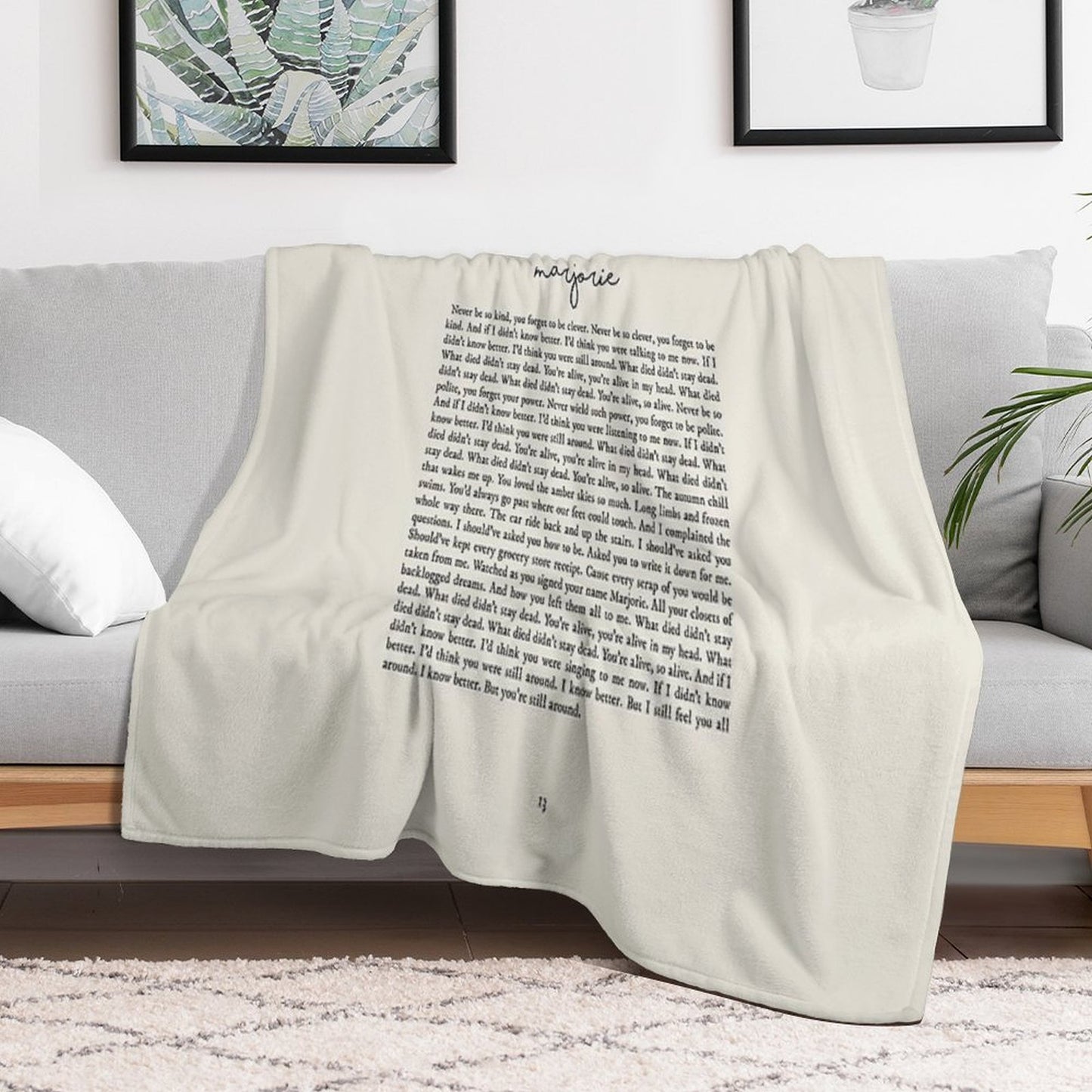 Marjorie Lyrics Throw Blanket