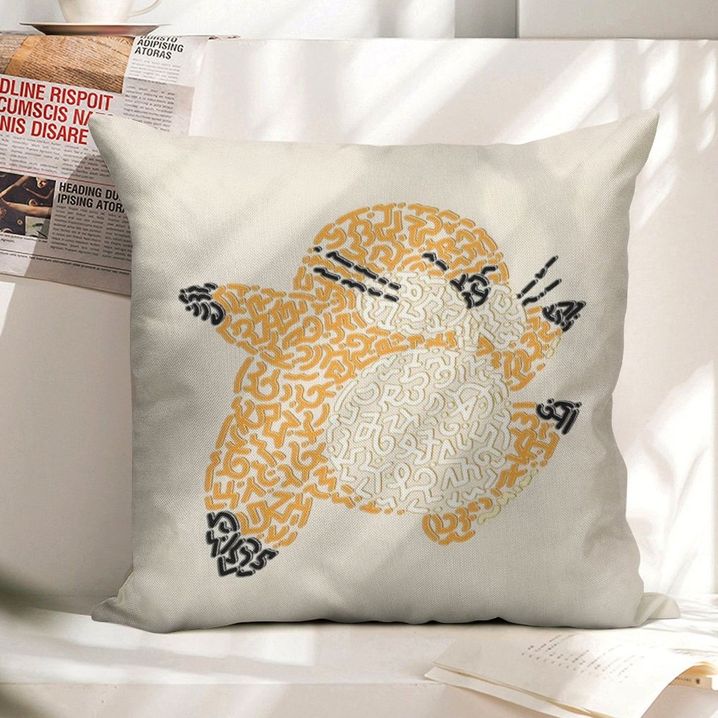Monty Mole Linen Throw Pillow Cover