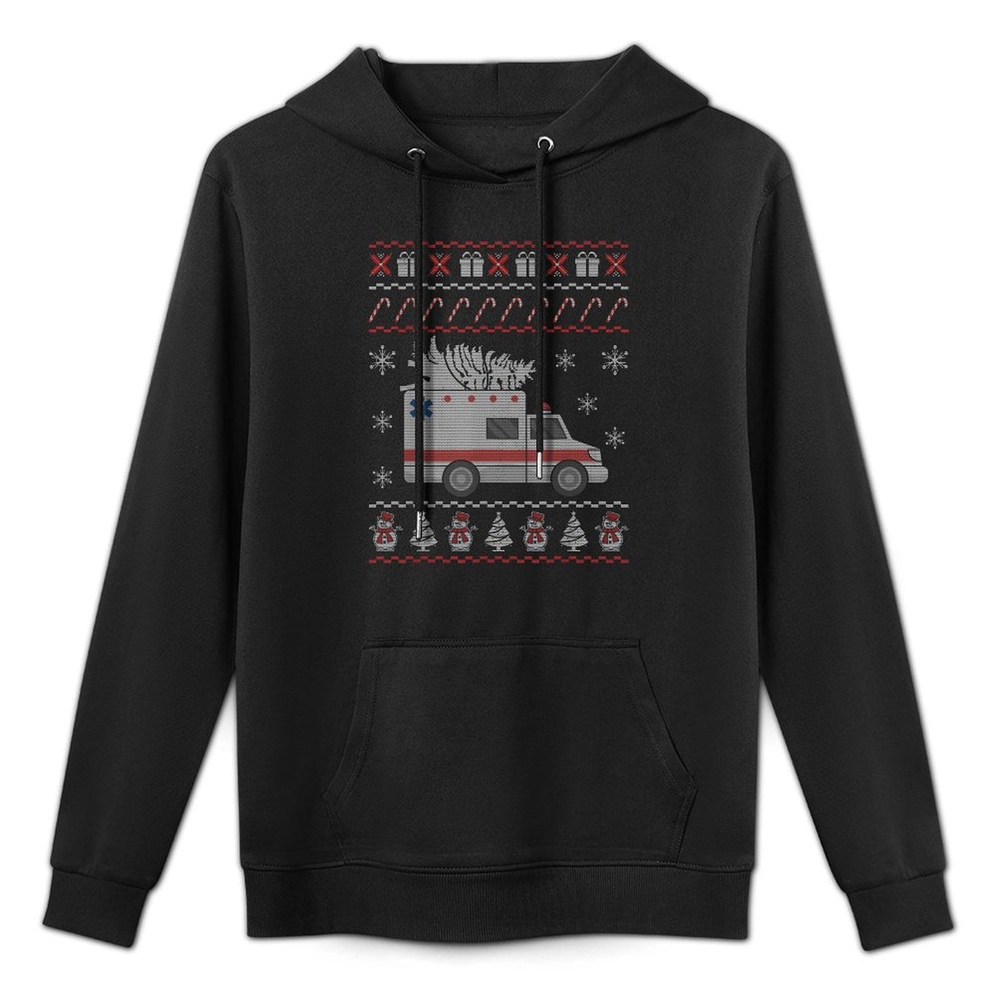 Funny Ambulance EMT Paramedic Christmas, Unisex-Adults, Black,, Small Casual Wear Hoodie