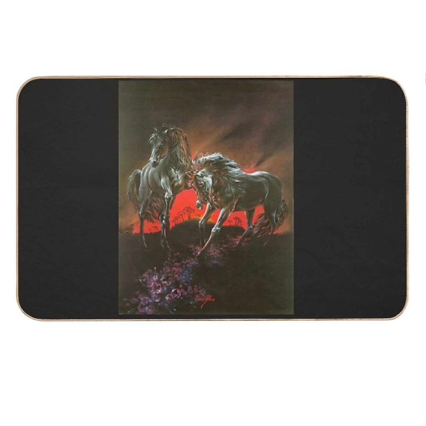 Dark Horses Bath Mat